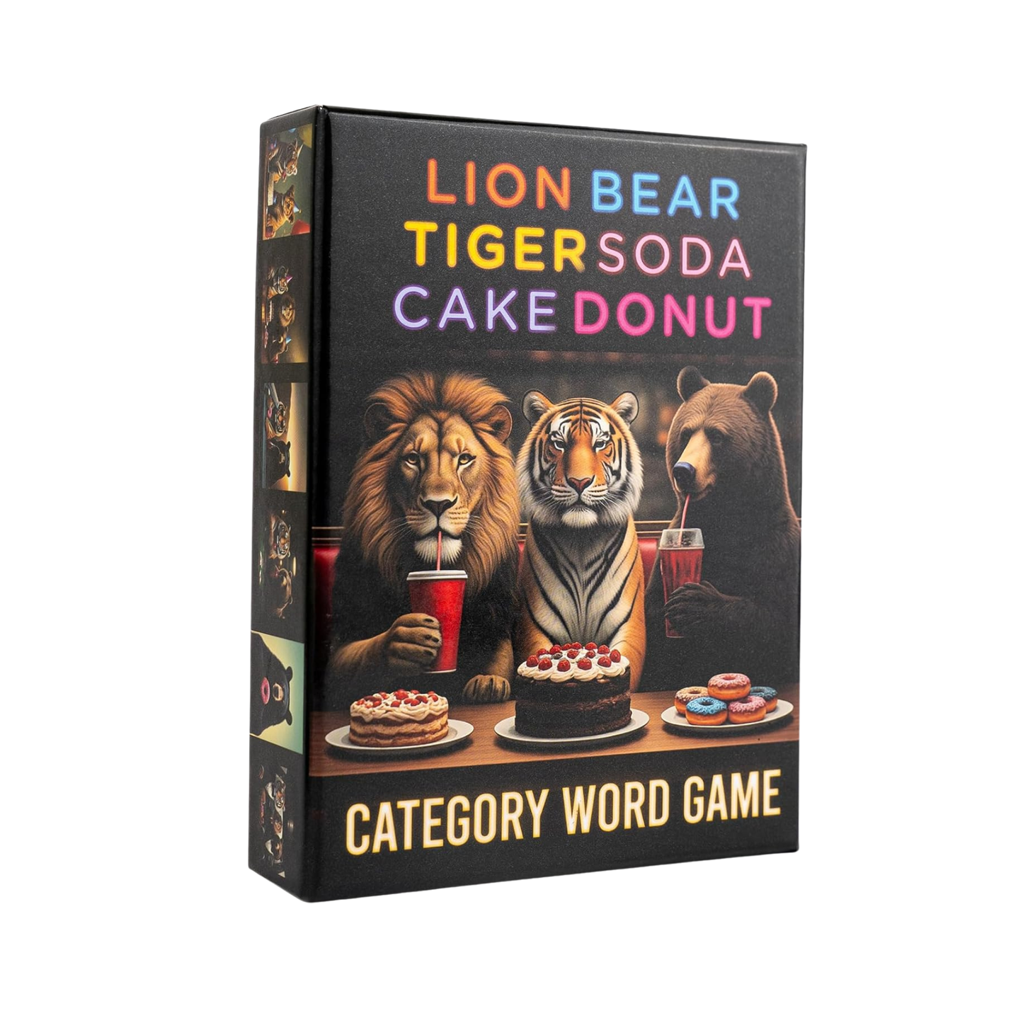 Lion Bear Tiger Cake Donut: Category Word Game