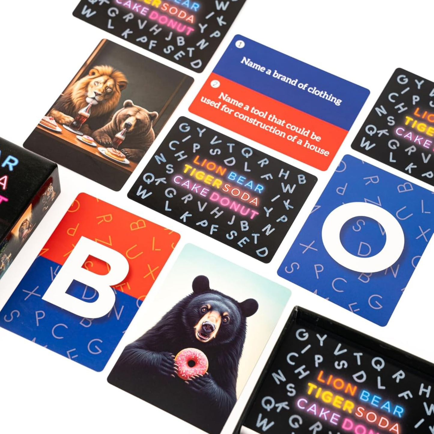 Lion Bear Tiger Cake Donut: Category Word Game